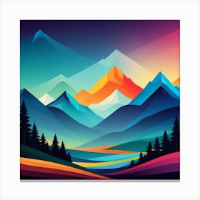 Abstract Mountain Landscape 3 Canvas Print