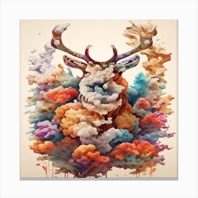 Deer In The Clouds Canvas Print
