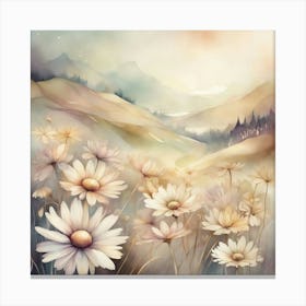 Daisies In The Mountains Canvas Print