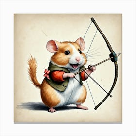 Hamster With Bow And Arrow 3 Canvas Print