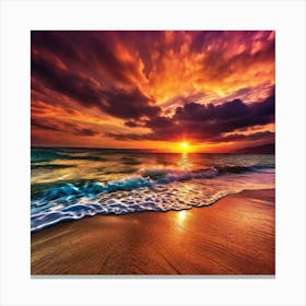 Sunset On The Beach 306 Canvas Print