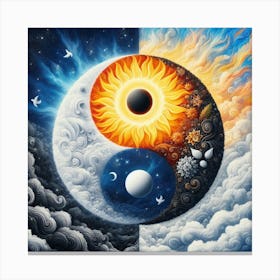 Yin Yang sun and moon 3 Canvas Print