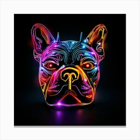 Neon French Bulldog 1 Canvas Print