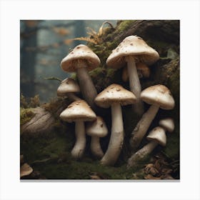 Mushrooms In The Forest 11 Canvas Print