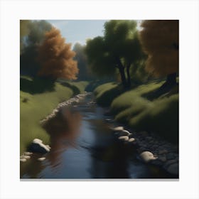 Stream In Autumn 1 Canvas Print