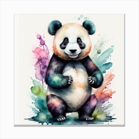 Panda cute watercolor print Canvas Print