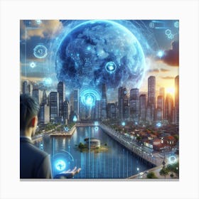 Futuristic Cityscape 40 Canvas Print