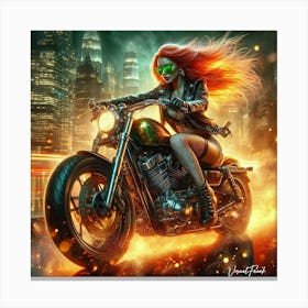 Green Mean Machine Rider Canvas Print