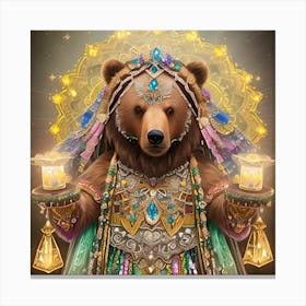 Bear In A Dress Canvas Print