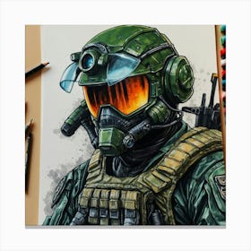 Halo Soldier 1 Canvas Print