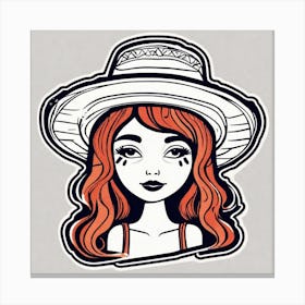 Mexico Hat Sticker 2d Cute Fantasy Dreamy Vector Illustration 2d Flat Centered By Tim Burton (9) Canvas Print