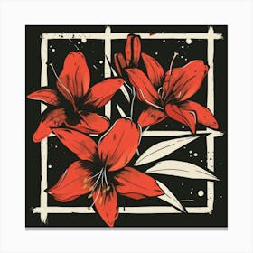 Red Lilies Canvas Print