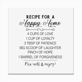 Recipe For A Happy Home Leinwandbilder