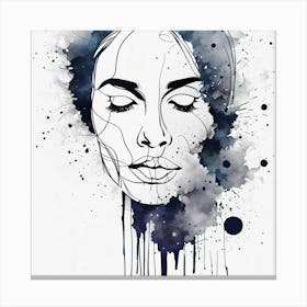 Night sky-ink splatter art Canvas Print