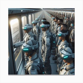 Futurists On A Train Canvas Print