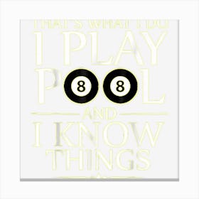 I Play Pool And I Know Things Funny Billiard Players Gift Canvas Print