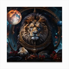 Lion In Space Canvas Print