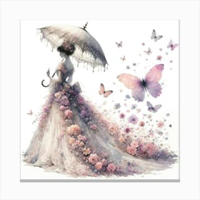 Lady With An Umbrella Canvas Print