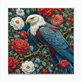 Eagle With Roses Canvas Print