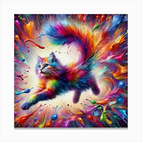 Rainbow Cat Canvas Print