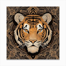 Mandala Tiger Art Print Canvas Print