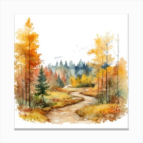 Watercolor Autumn Forest 2 Canvas Print