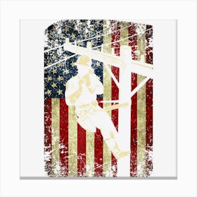 Hot Trend Electrician Usa Flag 4th Of July Electricity Canvas Print