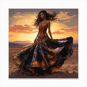 Woman In The Desert Canvas Print