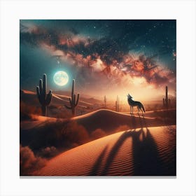 Wolf In The Desert 1 Canvas Print