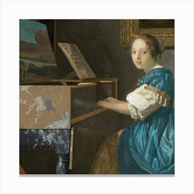 Lady At The Piano 3 Canvas Print