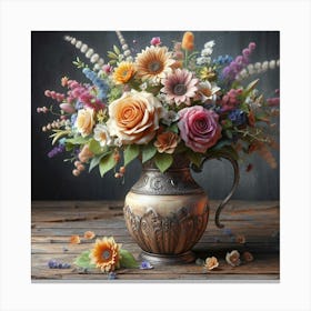 Flowers In A Vase 36 Canvas Print