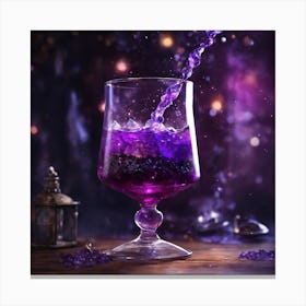 Purple Liquid In A Glass Canvas Print