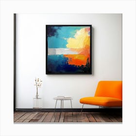 Mock Up Canvas Framed Art Gallery Wall Mounted Textured Print Abstract Landscape Portrait (13) Canvas Print