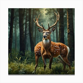 Deer In The Forest 13 Canvas Print