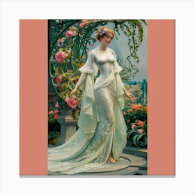 Lady In White Canvas Print