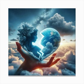 Earth In A Broken Heart 5 Canvas Print