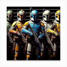 Mandalorians In An Imperial Lineup Star Wars Art Print Canvas Print