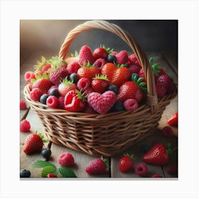 Basket Of Berries Canvas Print