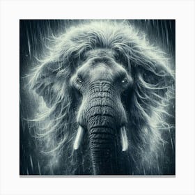 Elephant In The Rain 3 Canvas Print