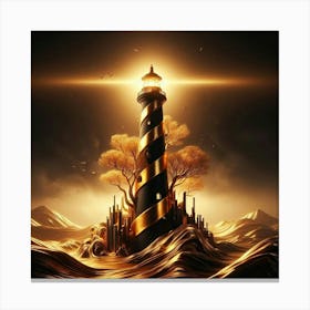 Golden Lighthouse 3 Canvas Print