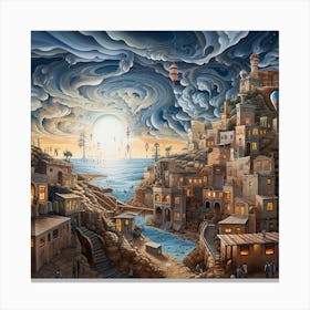 City In The Clouds Canvas Print