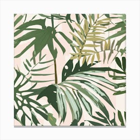 Tropical Leaves Wallpaper Canvas Print