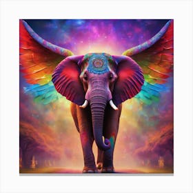 Rainbow Elephant Canvas Print