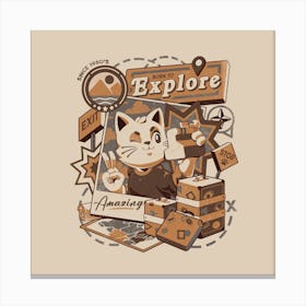 Born to Explore - Cute Traveler Cat Gift 1 Canvas Print