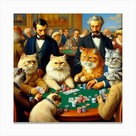 Feline Poker Canvas Print