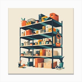 Shelf Full Of Items Canvas Print