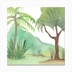 Watercolor Of A Jungle 1 Canvas Print