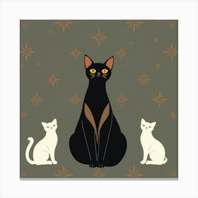 Black And White Cats Canvas Print