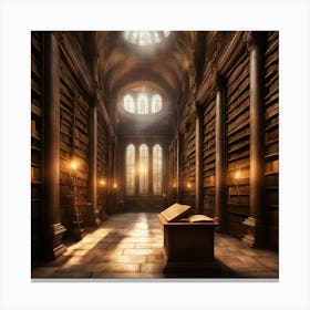 Library With Books 2 Canvas Print