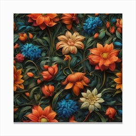 Seamless Floral Pattern Canvas Print